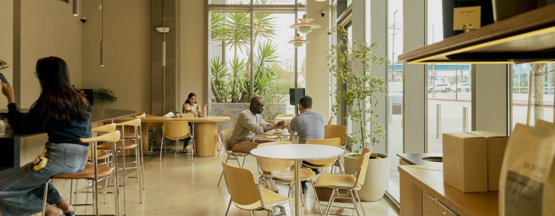 people in a cafe environment